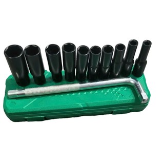 Combo 10 đầu tuýp Yeti đen 1/2 thép Chrome Vanadium cứng cáp size 8-24 và 8-32 vặn ốc đa năng ( Tặng cần siết L )