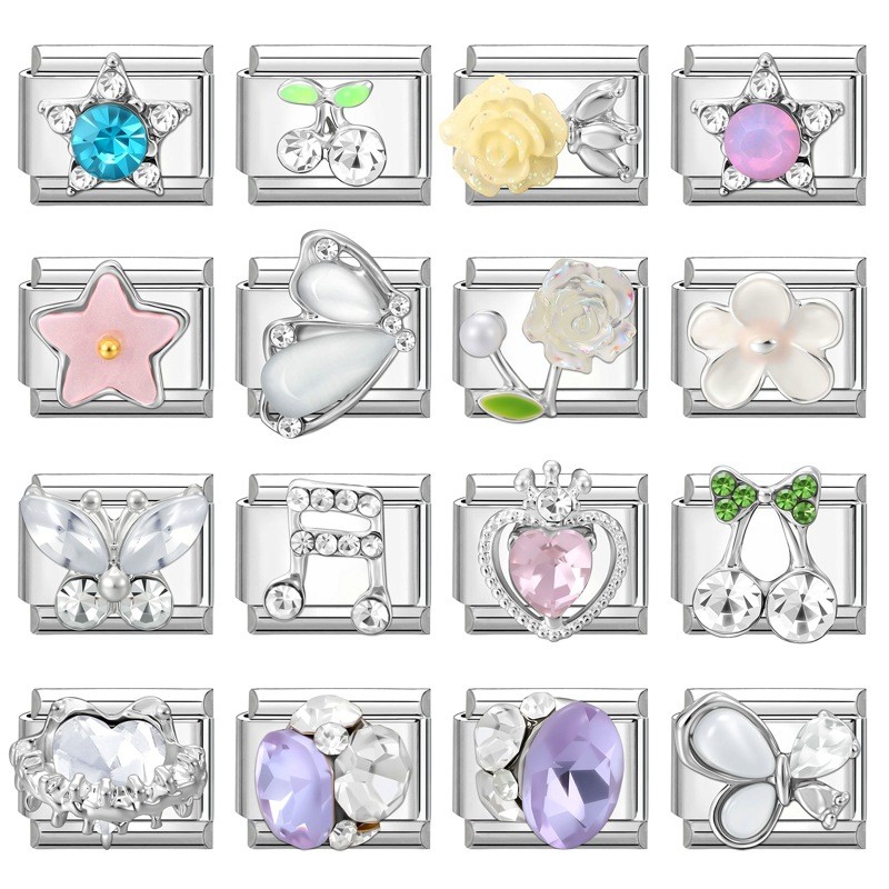 Vòng tay steel không gỉ với charms thiết kế DIY dạng(patch) phù hợp may thủ công