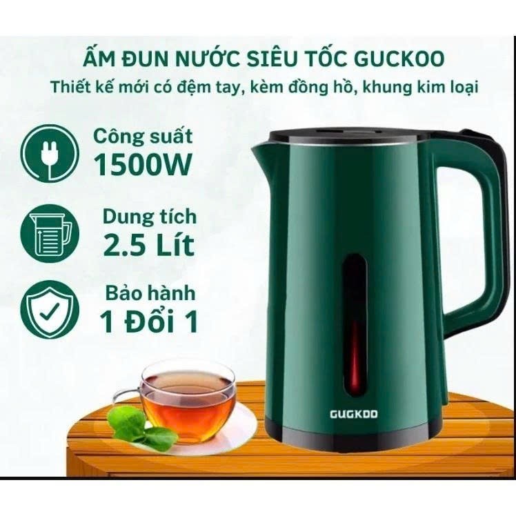 Ấm Siêu Tốc ST19  Cuckoo 2 Lớp, Công Suất Lớn 1500W,Dung Tích 2.5L An Toàn Tiết Kiệm Điện_ST19