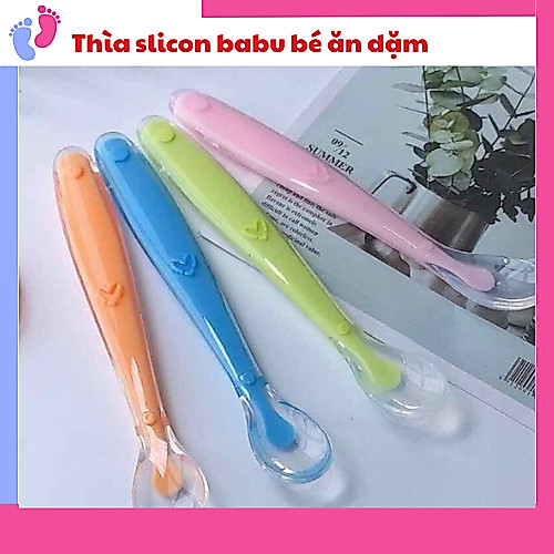 Thìa silicon babu mềm Muỗng cho ăn trẻ sơ sinh tập ăn dặm saubabi