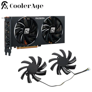 I85mm T129215Quạt card đồ họa BU RX 5700 5500 XT ​Dành cho quạt làm mát Powercolor Fighter AMD RX 6700XT 6600XT 6600 *