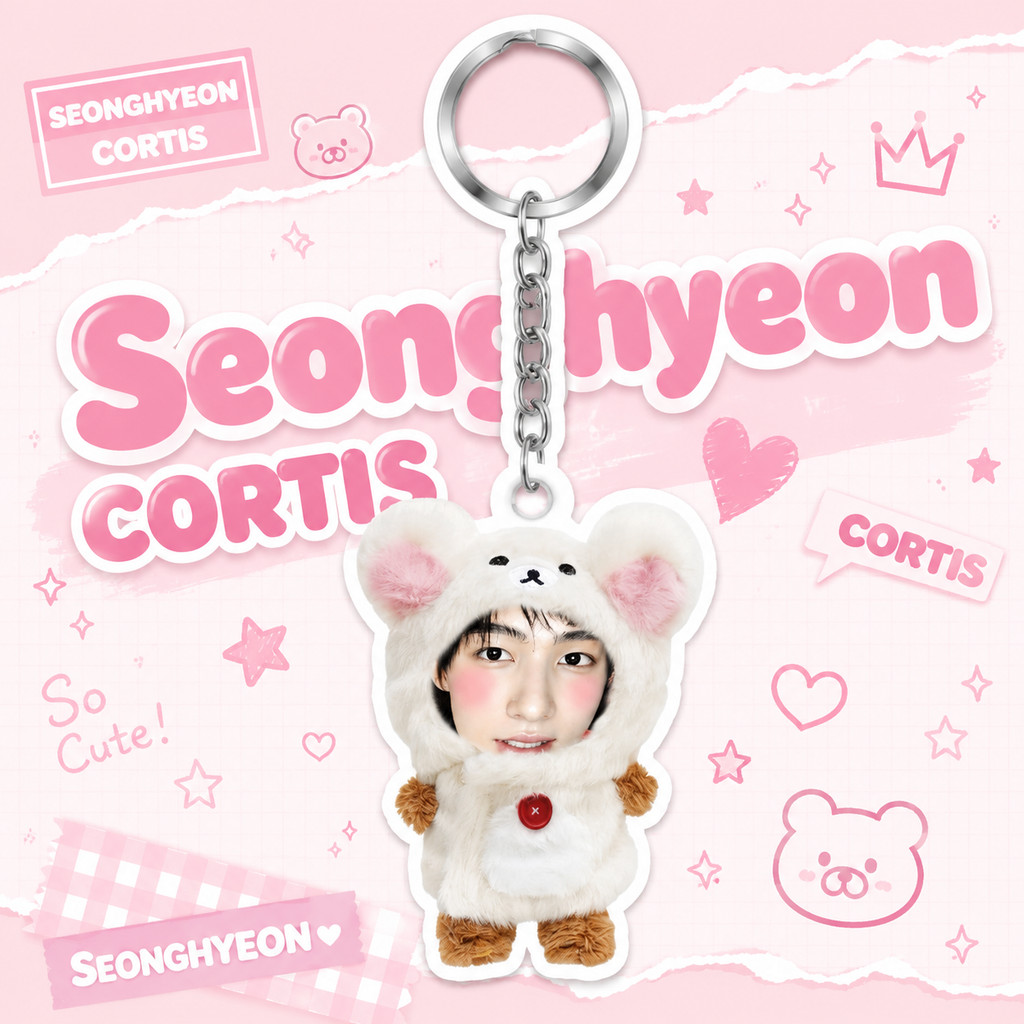Keychain Cortis các thành viên, ver3 gấu chibi kết hợp nhiều phụ kiện