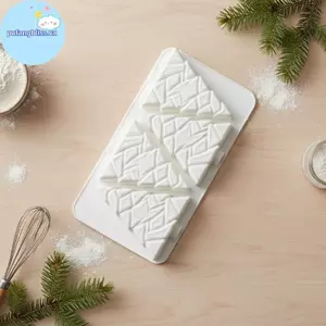 Pufangbliss Dorica 4 Khoang 3D Cây Giáng Sinh Thiết Kế Mousse Khuôn Socola Pháp Món Tráng Miệng Bánh Ngọt Khuôn Silicon Bánh Nướng Dụng Cụ Trang Trí VN