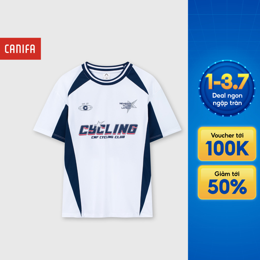 Áo phông active bé trai CANIFA cổ tròn ngắn tay thiết kế thể thao năng động in họa tiết 2TS26C001