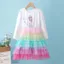 ✿ Váy Tutu xếp tầng cầu vồng ngọt ngào cho bé gái Váy ngắn tay bằng vải Cotton trắng nhiều lớp Trang phục mùa hè