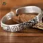 Retro s Pixiu Charms Vòng Tay Nam Bạc 925 Thiết Kế Đơn Giản Phong Cách Trung Hoa Độc Đoán Mở Lắc Tay Trang Sức EMKK