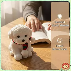 Squishy Teddy Dog Đồ chơi giảm căng thẳng với khăn quàng cổ sang trọng dễ thương Thân thiện với da Họa tiết mềm Bóp Đồ chơi dành cho học sinh Thi Giảm lo âu