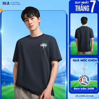 [TẶNG ÁO ĐƠN TỪ 1M5] Áo thun nam HLA tay ngắn màu xanh navy - Ice feeling, thoáng & co giãn