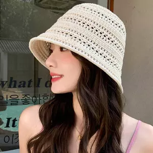 Mũ Rơm Hàn Quốc Đi Biển Mùa Hè Tấm Che Cho Nữ Thoáng Khí Sang Trọng Mũ Buet Người Cá Mũ Dệt Tay Cô Gái Câu Cá Mũ Chống Nắng Cho Nữ VN