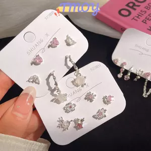 TMOY 6 Chiếc Thời Trang Trái Tim Ngọt Ngào Bông Tai Dành Cho Nữ Bé Gái Cá Tính Thời Trang Tính Khí Bông Tai Trang Sức Phụ Kiện Quà Tặng TMOY