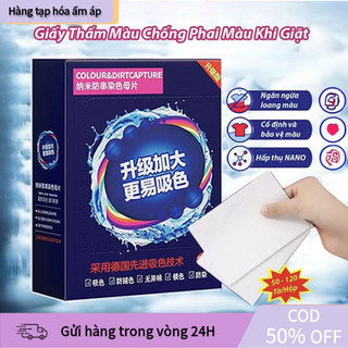 [COD] Giấy Hút Màu Dư Khi Giặt - Giữ Màu Sáng Bền, Áo Luôn Mới