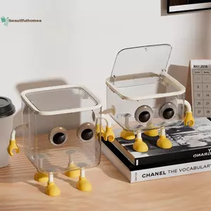 BeautifulHomeA Dễ Thương Trong Suốt Để Bàn Thùng Rác Nhỏ Văn Phòng Có Giá Trị Cao Có Nắp Bảo Quản Giỏ Giấy Rác Bàn Học Sinh Ký Túc Xá Thùng Chứa VN