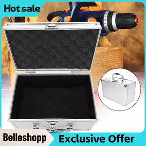 Belleshopp Hộp đựng dụng cụ Vỏ nhôm Dụng cụ cầm tay Trang sức hợp kim nhẹ với màn hình lót xốp cho gia đình và triển lãm thương mại 230 x 150 125mm