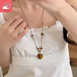 Retro Love Countryside Phong cách Dây rút có thể mở rộng Mùa hè Mặc vòng cổ chống phai màu