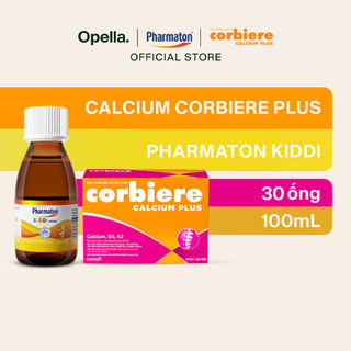 Bộ 1 Siro Pharmaton Kiddi 100ml giúp xương chắc khỏe, hỗ trợ sự phát triển của trẻ + 1 Corbiere Calcium Plus
