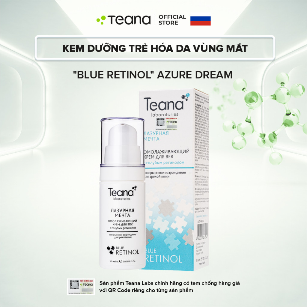 Kem dưỡng mắt Teana Rejuvenating Azure Dream trẻ hóa da vùng mắt với Blue Retinol 30ml