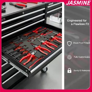 JASMINE 3 Hộp Dụng Cụ Xốp Chèn Thi Đệm Lót Miếng Lót Có Thể Tùy Chỉnh Để Bảo Vệ Và Bảo Quản Dụng Cụ Trong Nhà Để Xe Hoặc Xưởng JASMINE