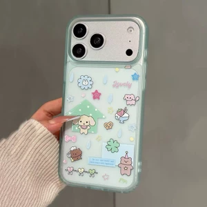 Ốp điện thoại mờ hình gấu mưa cho iPhone 17 Pro Max 16 15 14 13 Vỏ bảo vệ chống sốc