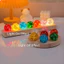 THEGIRL8B Bóng Thủy Tinh, Đế Gỗ LED Đồ Trang Trí Dạ Quang Sáng Bóng, Phong Cách Tuyệt Vời Có Thể Tháo Rời Đế Tròn Bóng Bền Đèn Ngủ Quà Giáng Sinh