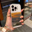 Corning Leather Paste Case Cute Grid Puppy, Precision Cut For iPhone 14/15/16 Pro Max/17