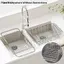 Ziyulinyuk Giỏ thoát nước bồn rửa có thể thu vào 1 Thiết kế bằng thép không gỉ chống trượt để rửa nhà bếp hiệu quả Rau quả VN