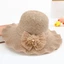 SAIA Mũ Rơm Vành Rộng, Nơ Hoa Ruffle Ruffle Mũ Chống Nắng, Viền Ruffle Ngọt Ngào Có Thể Điều Chỉnh Có Thể Gập Lại Mũ Chống Nắng Cho Nữ Bé Gái