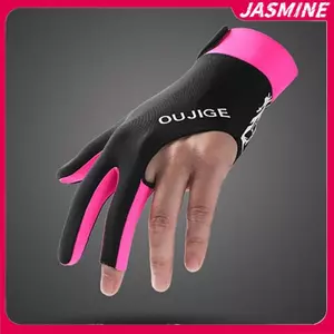 JASMINE Bida Găng Tay Tay Trái Ba Ngón Tay Bi-a Găng Tay Chống Trơn Trượt Stiers Độ Đàn Hồi Bida Găng Tay Tập Luyện Phụ Kiện JASMINE