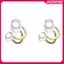 JASMINE Pháp Ánh Sáng Sang Trọng Hồng Hoa Tulip Ngọc Trai Bông Tai Dành Cho Nữ Hàn Quốc Zircon Tinh Tế Bông Tai Dự Tiệc Giáng Sinh Trang Sức Quà Tặng JASMINE