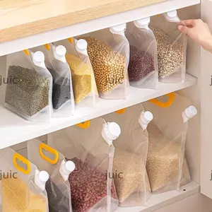 JUIC 5 Túi kín hạt, Túi lưu trữ ngũ cốc chống ẩm chống côn trùng, Túi giữ tươi trong suốt có thể tái chế di động Đồ dùng nhà bếp