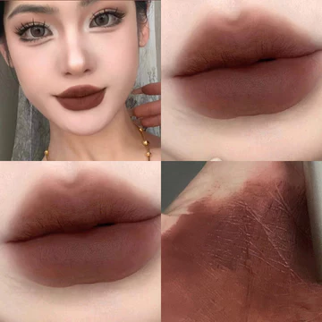 Son môi phong cách Hồng Kông/Châu Âu Mỹ, son bùn/môi nữ, màu đất nâu cà phê, nude, phù hợp da ngăm, hiệu ứng mờ