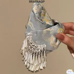 Kẹp Tóc Tua Rua BRABRAA, Giả Chuông Bạc Phụ Kiện Tóc Kẹp Tóc Phong Cách Trung Hoa, Thời Trang Công Chúa Phong Cách Retro Hairgrip Cô Dâu