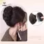 Bột chiên tổng hợp thanh lịch xoắn bóng tóc Bun Claw Clip Flower Bud Head Fluffy Dished Hair Ba Head Wig Bag [Mina]