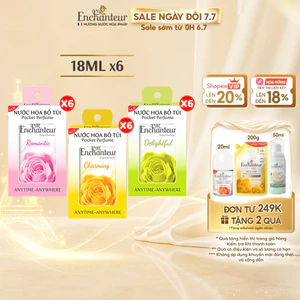 Combo 6 Nước hoa bỏ túi EDT Enchanteur Charming/Delightful/Romantic 18ml - nhỏ gọn tiện dụng, lưu hương dài lâu