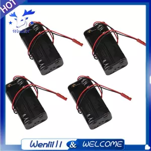 4Pack 6V 4XAA Pin Hộp Đựng Hộp Đựng Gói JST Cắm Thu 1 / 8 1 / 10 RC Nitro Điện Xe Tải