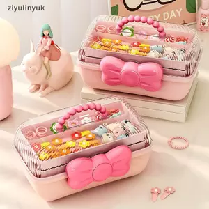 Ziyulinyuk Nhiều Lớp Kẹp Tóc Tổ Chức Dễ Thương Cô Gái Trang Sức Hộp Đựng Đầu Dây Hiển Thị Ra Trẻ Em Phụ Kiện Tóc Hộp Bảo Quản VN