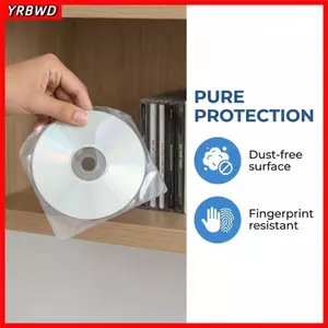 YRBWD 100 Chiếc CD Bên Trong Tay, Độ Dày Trong Suốt 0,06 Mm DVD Bên Trong Tay, Vỏ Bảo Vệ 12.5 * 12.5cm Tay Nhựa Cho Tổ Chức Đĩa CD 5 Inch