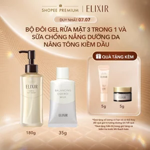 COMBO Sữa chống nắng nâng tông Elixir Reflet Balancing Oshiroi Milk C 35g + Gel rửa mặt Elixir Clarifying Warm Cleanser