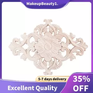 Rất nhiều Gỗ Khắc Dài Onlay Đính Tường Hoa Không Sơn Tủ Trang Trí Cửa Loại: 21x15cm