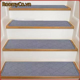 ROOMYCO 1 bậc thang, Thảm chống trượt tự dính, Thảm cầu thang TPR có thể giặt hợp thời trang có thể tái sử dụng cho hầu hết các bước