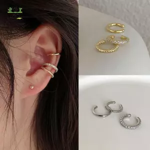 3 Chiếc Đơn Giản Tròn Quấn Bông Tai Sụn Kẹp Tai Không Xuyên Xỏ Sụn Bông Tai Vòng Tai EMKK