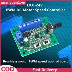 XUAN DC 8V-24V Bảng điều khiển điều khiển động cơ DC không chổi than Quạt điều khiển Quạt điều khiển tốc độ động cơ Thống đốc phía trước và điều khiển Baward 18KHz VN