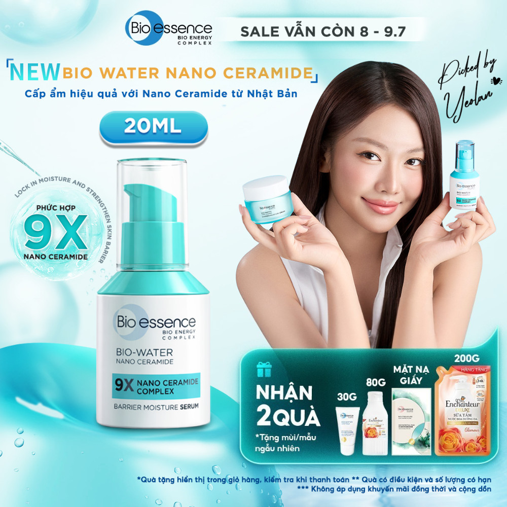 Tinh chất dưỡng ẩm 9X Nano Ceramide Complex Bio-essence 20ml giúp cấp ẩm, tăng cường bảo vệ hàng rào da