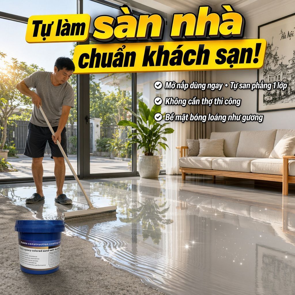 ⚡Ship Nhanh⚡Sơn sàn epoxy Sơn sàn xi măng Sơn sàn tự san phẳng cát màu epoxy/Sơn sàn epoxy màu cát cải tiến 500g