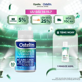 Ostelin Viên Uống Hỗ Trợ Bổ Sung Calcium & Vitamin D3 Duy Trì Chắc Khỏe Xương và Răng 30 viên