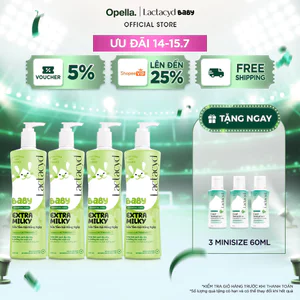 Bộ 4 chai Sữa Tắm Gội Trẻ Em Lactacyd Baby Extra Milky Làm Sạch Dịu Nhẹ và Dưỡng Ẩm Vượt Trội 500ml/chai