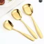Muỗng Inox 304 Lòng Vuông Sâu Khắc Trên Thân Rõ Ràng Vừa Miệng 2 Màu Vàng và Bạc