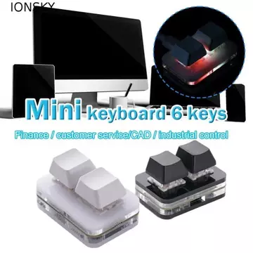 Bàn phím phím mini 2 tùy chỉnh IONSKY, Bàn phím dán sao chép công tắc mini màu đỏ, Phụ kiện bàn phím Giao diện Type-c Chiếu sáng Chìa khóa cơ 2 phím Bàn phím mini Văn phòng