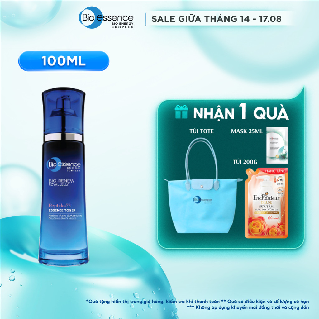 Nước cân bằng dưỡng da BioEssence BioRenew Nourishing Toner tinh chất sữa ong chúa 100ml