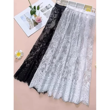 Sườn Xám Bên Trong Gạc Váy Bên Ngoài Một Lớp Váy Gạc Nửa Chiều Váy Nữ Trong Suốt Váy Ren Giữa-