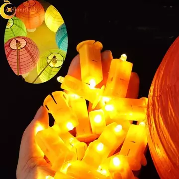 RADIANTFLASH 10 Chiếc Đèn Lồng Đèn LED Wick, Đèn Điện Tử Tích Hợp Đèn Lồng Đèn Lồng, Phụ Kiện Đèn Lồng Thu Nhỏ Chất Liệu DIY Màu Vàng bấc Đèn Đèn Giấy Đèn Lồng